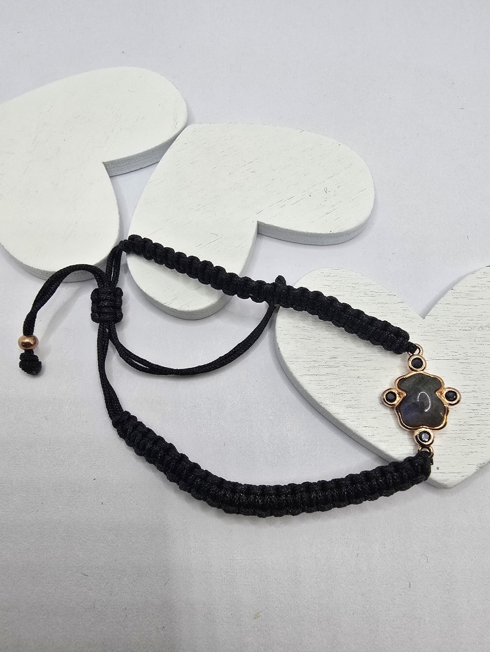 Tous Rose Vermeil Color Power Black Cord Bracelet